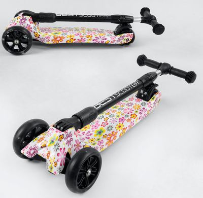 Дитячий Триколісний самокат Best Scooter Smart Maxi - Квіти (wo7513)