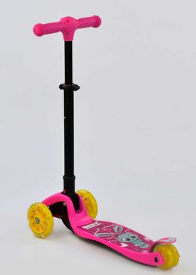 Трехколесный самокат Best Scooter Maxi с фонариком - Розовый / Зайчик (bs116)