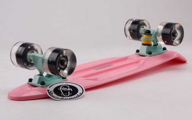 Fish Skateboards penny Rose 22" - Ніжно-Рожевий 57 см Світяться колеса пенни борд (FL13)