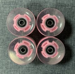 Набір коліс LED для Пенні Борда - Світяться - Рожеві (wh71)