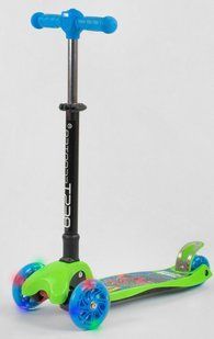 Трехколесный самокат Best Scooter Maxi с фонариком - Салатовый / Динозавр (bs115)