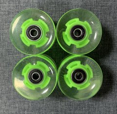Набір коліс LED для Пенні Борда - Світяться - Зелені (wh77)