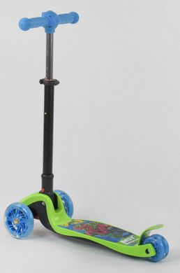 Триколісний самокат Best Scooter Maxi з ліхтариком - Салатовий / Динозавр (bs115)