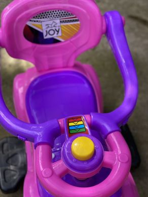 Толокар с родительской ручкой Joy Toy Розовый (tk301)