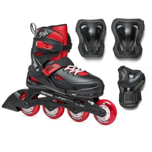 Ролики з захистом Rollerblade Fury Combo Black/Red розмір 29-33 (rb203)