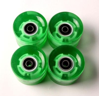 Набор колес LED для Пенни Борда - Светятся - Зеленые (wh77)
