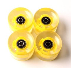 Набір коліс LED для Пенні Борда - Світяться - Жовті