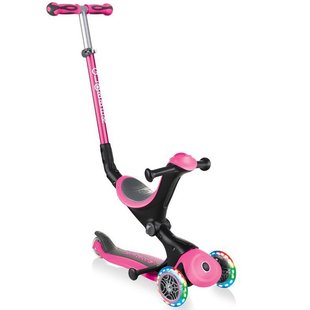 Детский самокат 5в1 Globber GO-UP Deluxe Lights Pink (smj108)